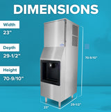 Atosa HD350-AP-161 Hotel Ice Machine & Dispenser Full Cube Ice 23"W X 29-1/2"D X 70-9/10"H