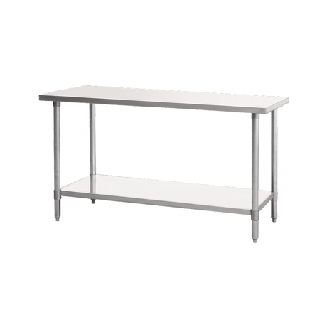 Atosa SSTW-2472 MixRite Work Table 72"W X 24"D X 34"H 18/430 Stainless Steel Top With Turned Down Edges