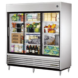 True Mfg. - General Foodservice TSD-69G-HC-LD - Refrigerator, Reach-in, (3) Glass Sliding Doors