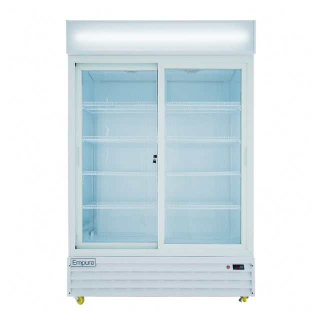 Empura Refrigeration ESM-42W White Sliding Glass Door Merchandiser Refrigerator With 2 Doors