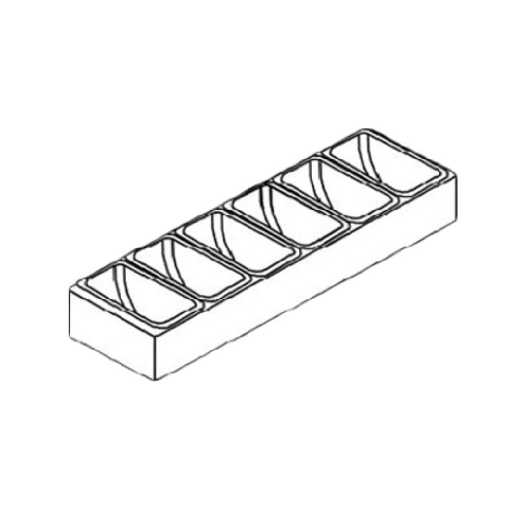 Perlick CC6 Condiment Tray 6 Plastic Cups Stainless Steel Rack