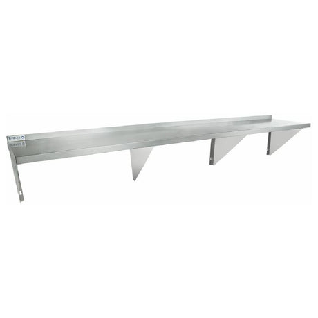 Stainless steel Empura Wall Mount Storage Shelf with triangular brackets for heavy duty use