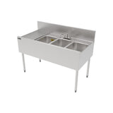 Perlick TSF48M3-DBL - TSF Series Underbar Multi-tank Sink Unit, Three 18 Gauge Stainless Steel Compartment