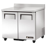 True Mfg. - General Foodservice TWT-36-HC - Work Top Refrigerator, Two-section, Rear Mounted Self-contained Refrigeration