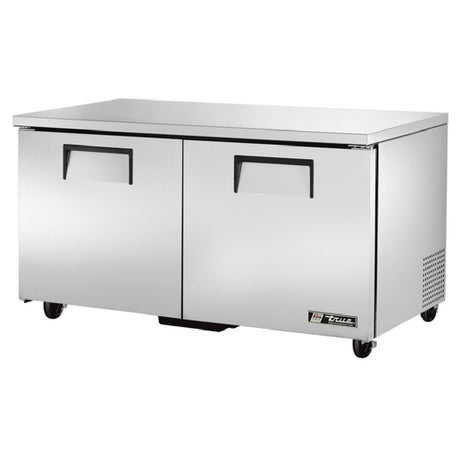 Stainless steel True Refrigeration TUC-60-HC undercounter refrigerator with two doors