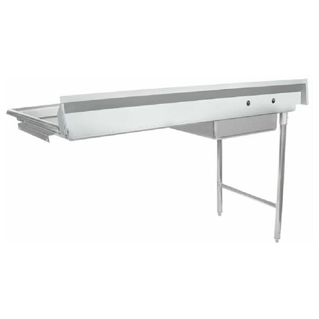 Stainless Steel Empura EUDT60L Soiled Dishtable with Slanted Drain Board for Commercial Use