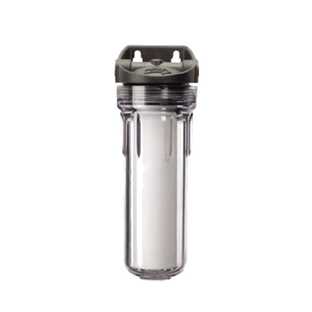 Clear plastic water filter housing with black cap for Everpure MRS Reverse Osmosis Prefilter