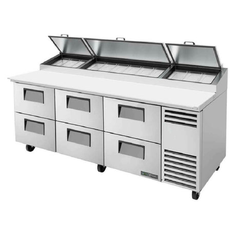 True Mfg. - General Foodservice TPP-AT2-93D-6-HC - Pizza Prep, 33 - 41°F Pan Rail