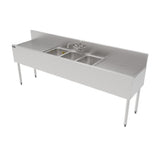 Perlick TS84M3-DB - TS Series Underbar Multi-tank Sink Unit, Three 18 Gauge Stainless Steel Compartment