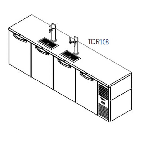 True Refrigeration TDR108-RI Refrigerated Draft Bar Cooler Four-section 108"W