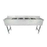 Empura EB4B101410LR - Underbar Sink, 72"W X 18"D X 33.5"H Overall Size, 4-compartment
