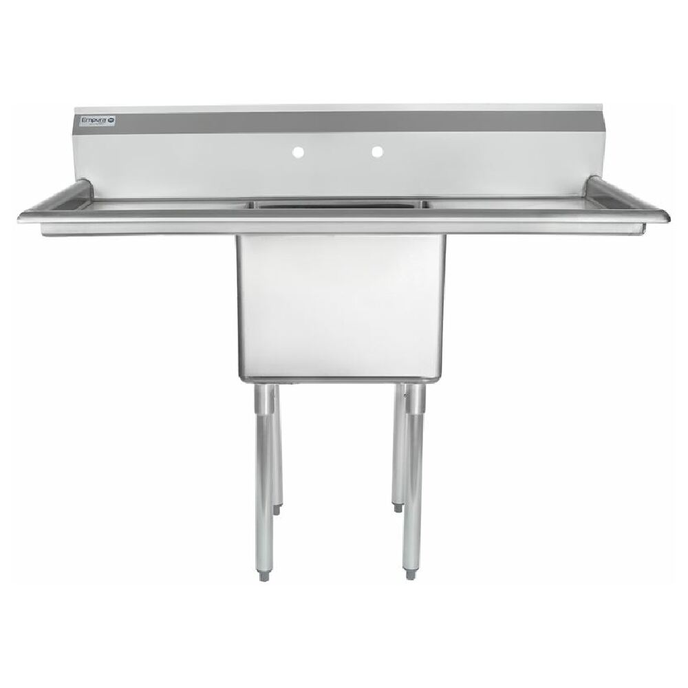 Empura Stainless ESD11818LR18 Sink with drainboards and center wash basin for commercial use