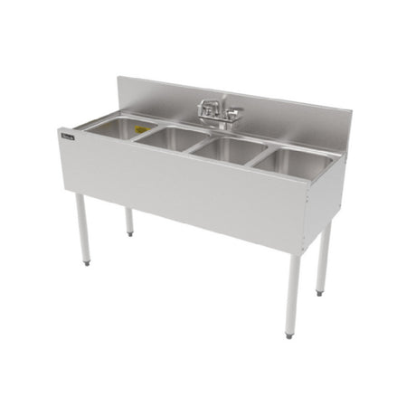 Perlick TS48M4 TS Series Underbar Multi-tank Sink Unit Four 18 Gauge Stainless Steel Compartment