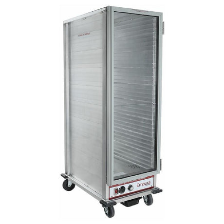 Empura Equipment E-H1836 mobile heated holding cabinet with clear door panels and wheels