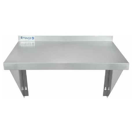 Stainless steel wall-mounted shelf with backsplash edge from Heavy Duty Empura line