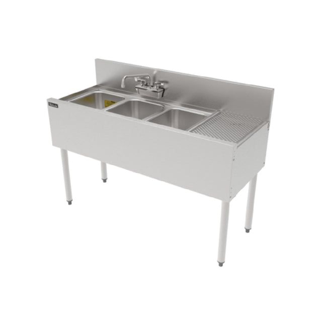 Perlick TS43L TS Series Underbar Sink Unit Three Compartment 48"W X 18-9/16"D