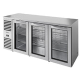 True Mfg. - Premier Bar TBR84-RISZ1-L-S-GGG-1 - Refrigerated Back Bar Cooler, Three-section