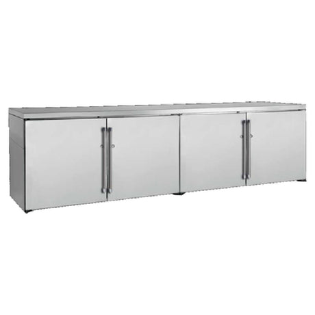 Perlick BBRLP96 Low Profile Refrigerated Back Bar Cabinet Four-section 96"W