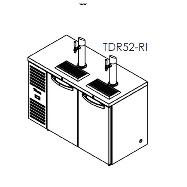 True Refrigeration TDR52-RI Refrigerated Draft Bar Cooler Two-section 52"W