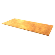 Flat rectangular composite cutting board with golden-brown finish for pizza prep tables