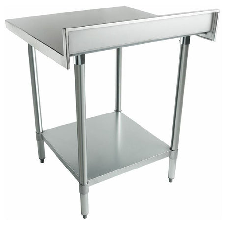 Stainless steel prep table with drawer and shelf, featuring Empura WT4B3030 standard duty work