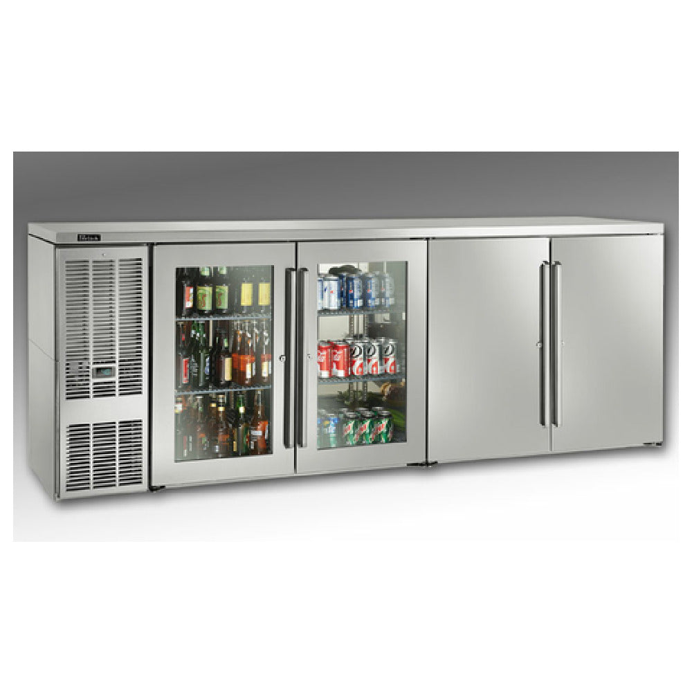 Perlick BBSN92 - Narrow Door Refrigerated Back Bar Cabinet, Four-section, 92"W