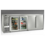 Perlick BBSN92 - Narrow Door Refrigerated Back Bar Cabinet, Four-section, 92"W
