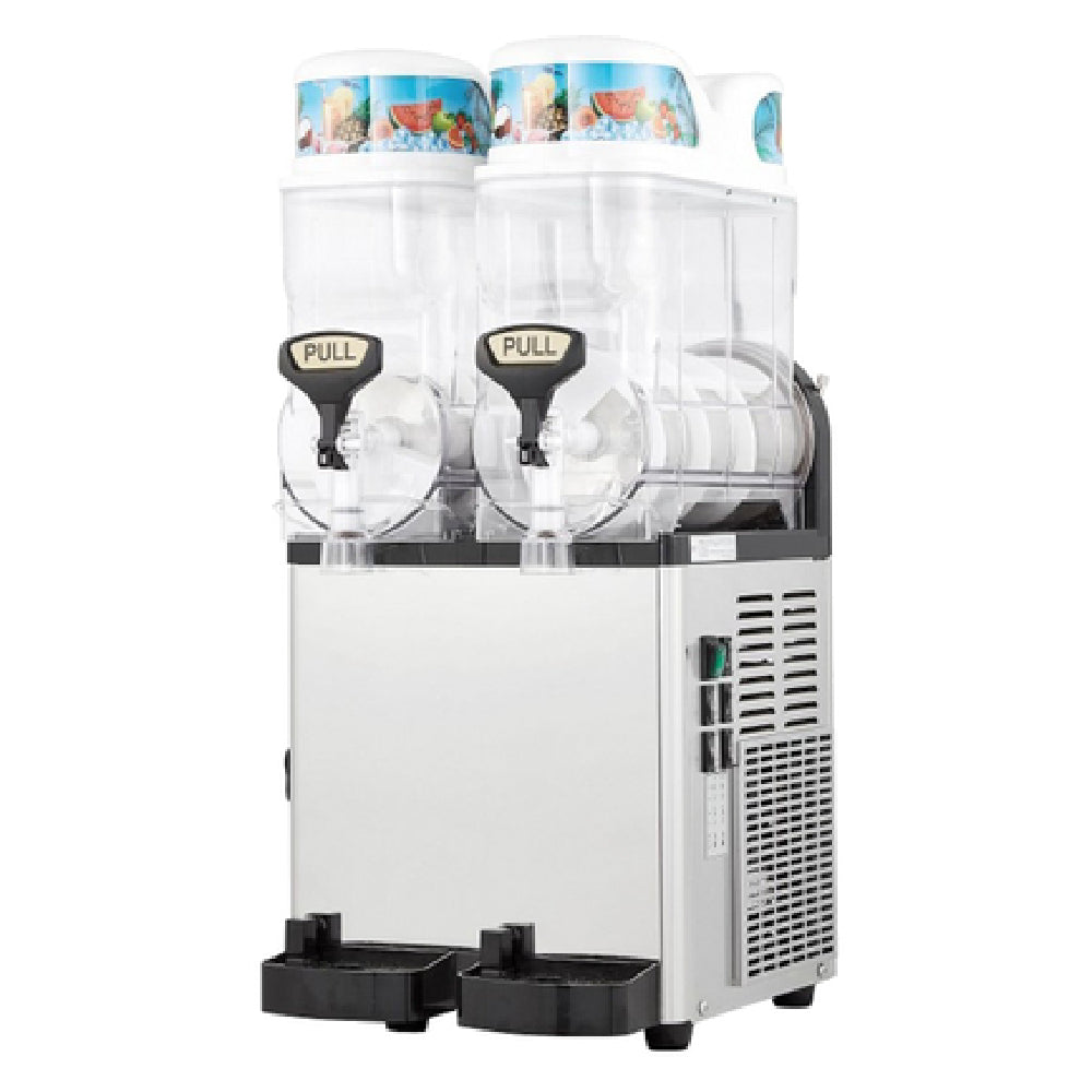 Icetro SSM-280 Slush Machine/Frozen Beverage Dispenser 15"W (2) 3.2-gallon Transparent Bowls