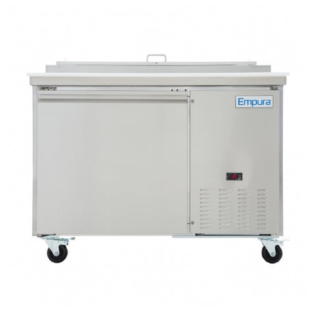 Commercial chest freezer on wheels with digital display for Empura Stainless Steel Insulated Pizza