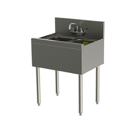 Perlick TSF24M2 - TSF Series Underbar Multi-tank Sink Unit, Two 18 Gauge Stainless Steel Compartments