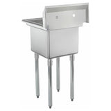 Stainless ESD11515 sink with drainboard and four legs, ideal for standard duty use