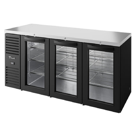 True Mfg. - Premier Bar TBR84-RISZ1-L-B-GGG-1 - Refrigerated Back Bar Cooler, Three-section