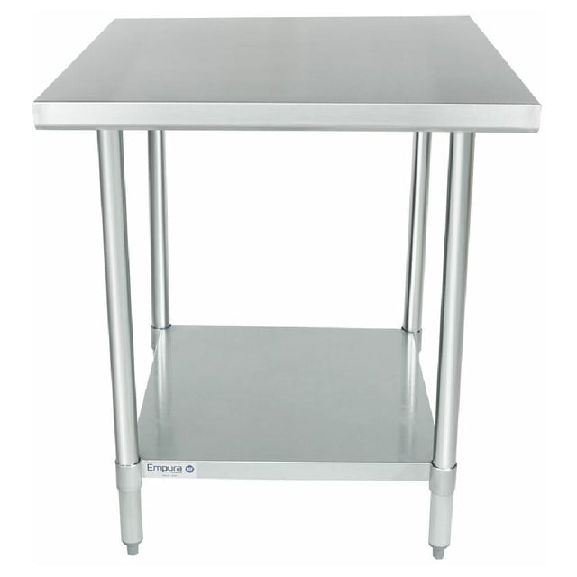 Stainless steel economy work table with undershelf and plastic adjustable bullet feet