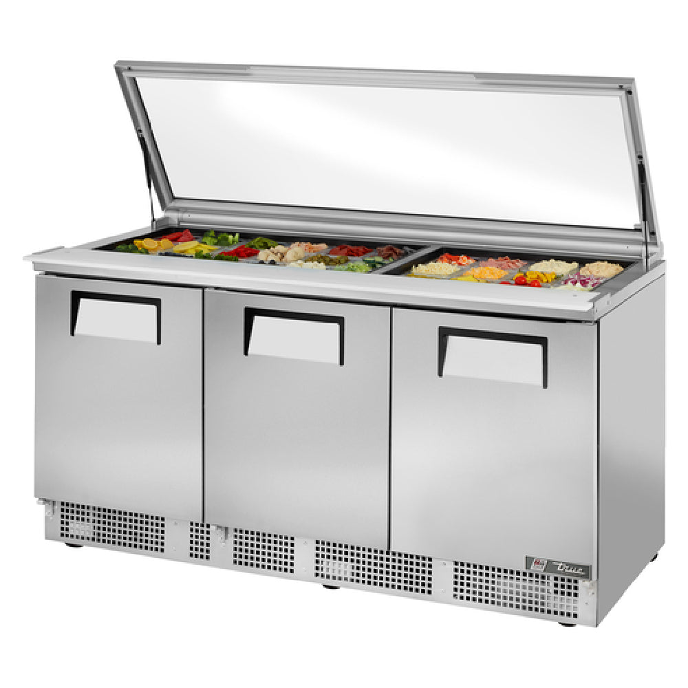 True Mfg. - General Foodservice TFP-72-30M-FGLID - Sandwich/Salad Unit, Three-section