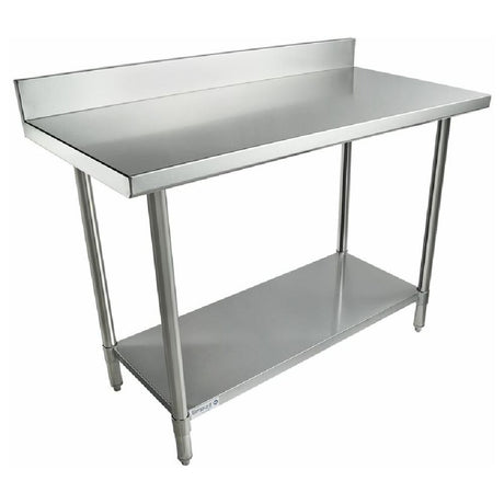 Empura Stainless SWT4B2448 Super Duty Work Table with Backsplash and Lower Shelf