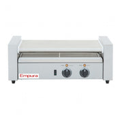 Empura Stainless E-RG-07 hot dog roller grill with stainless steel and white side panels