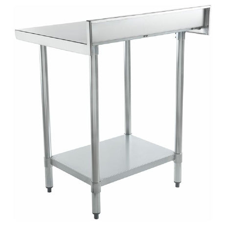 Stainless steel prep table with backsplash and lower shelf by Empura Standard Duty Work