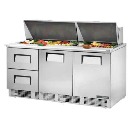 True Mfg. - General Foodservice TFP-72-30M-D-2-HC - Sandwich/Salad Unit, Three-section