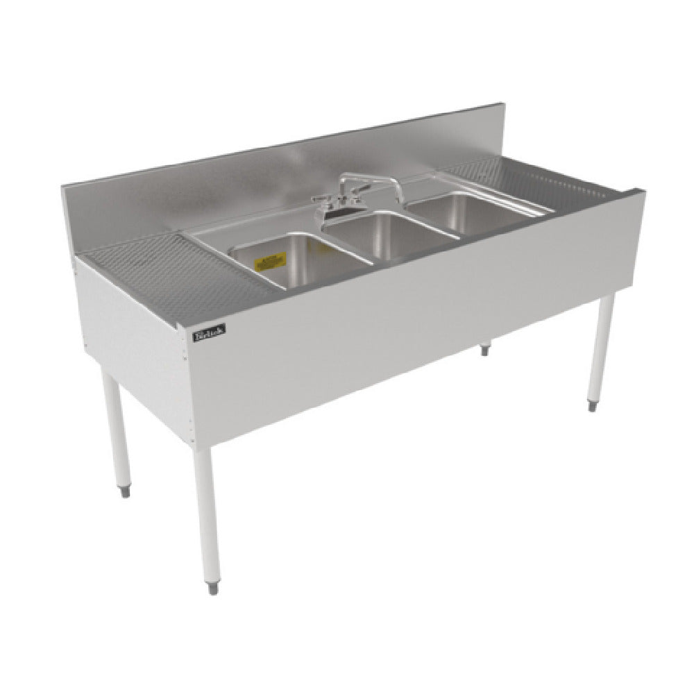 Perlick TSF60M3-DB - TSF Series Underbar Multi-tank Sink Unit, Three 18 Gauge Stainless Steel Compartment