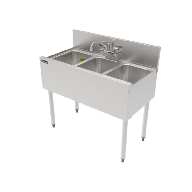 Perlick TS36M3 TS Series Underbar Multi-tank Sink Unit Three 18 Gauge Stainless Steel Compartment