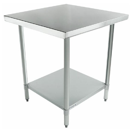 Stainless steel Empura Economy Work Table with adjustable feet and two tiers