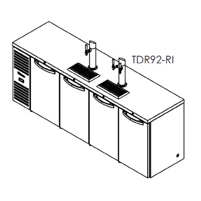 True Refrigeration TDR92-RI Refrigerated Draft Bar Cooler Four-section 92"W