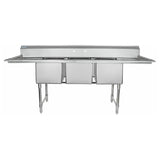 Empura Stainless EHD31620LR18 Sink (3) Compartment Heavy Duty