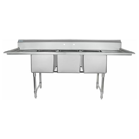 Stainless steel three-compartment sink with drainboards, Empura Stainless EHD31620LR18