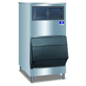 Commercial ice storage bin with stainless steel finish, part of Manitowoc F700 large upright storage
