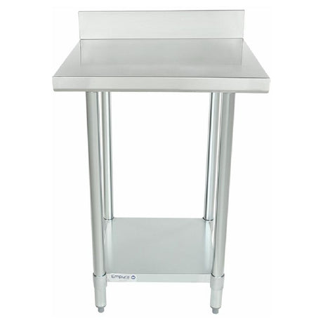 Stainless Steel Work Table with Backsplash and Lower Shelf by Empura Standard Duty