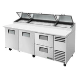 True Mfg. - General Foodservice TPP-AT2-93D-2-HC - Pizza Prep, 33 - 41°F Pan Rail