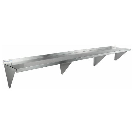 Stainless steel wall-mounted shelf with triangular brackets for Empura 1596WS18G standard duty storage