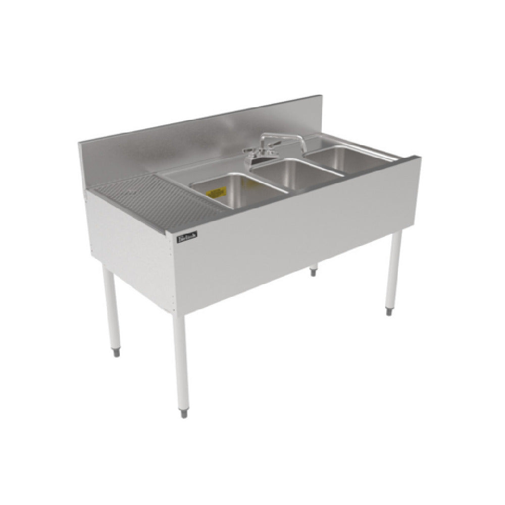 Perlick TSF48M3-DBL - TSF Series Underbar Multi-tank Sink Unit, Three 18 Gauge Stainless Steel Compartment