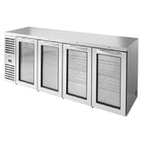 True Mfg. - Premier Bar TBR92-RISZ1-L-S-GGGG-1 - Refrigerated Back Bar Cooler, Four-section